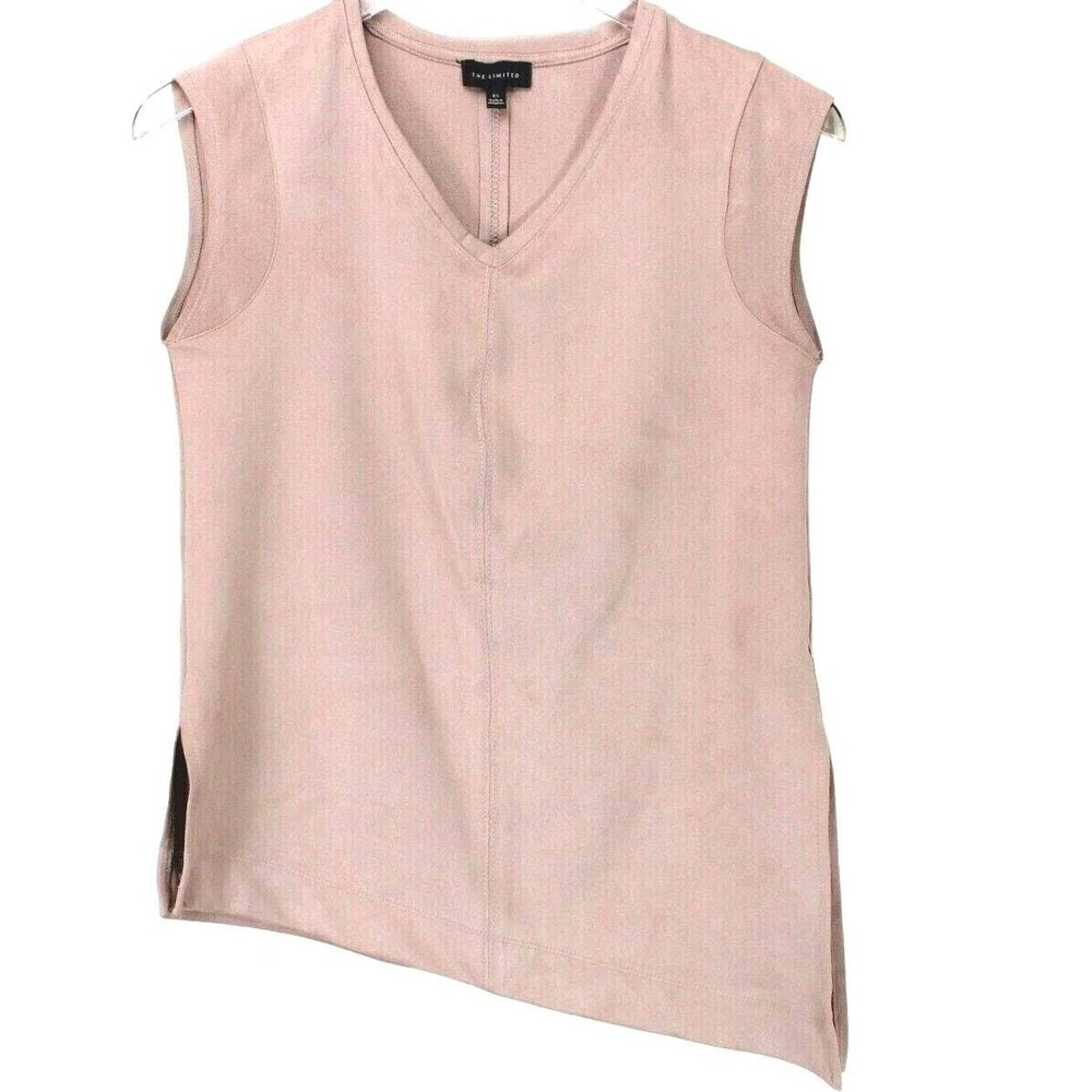 The‎ Limited Faux Suede Top XS Pink Western Cowgirl Boho Sleeveless Asymmetrical